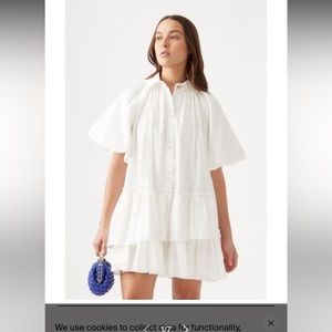 SAKS. AJE Women's White Ambience Smock Mini Dress
